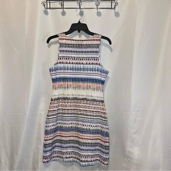 Romeo + Juliet Neon Multi Ombre Perforated Zip-Up Sleeveless A-Line Sheath Dress - Picture 9 of 11